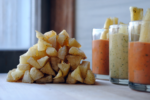 Baked Yucca Fries with Sweet and Spicy Peanut Sauces Baked Yucca Fries with Sweet and Spicy Peanut Sauces
