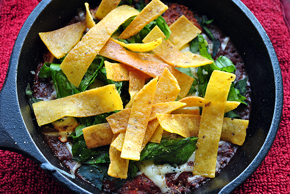 Baked Eggs in Enchilada Sauce