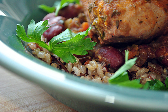 Red Beans and Chicken over with Wild Rice