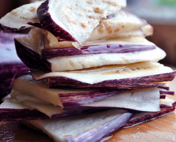 Eggplant Slices with Sea Salt Eggplant Slices with Sea Salt