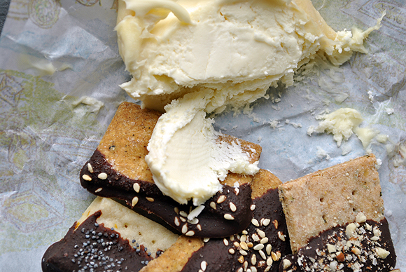 Sweet and Savory Chocolate Dipped Crackers