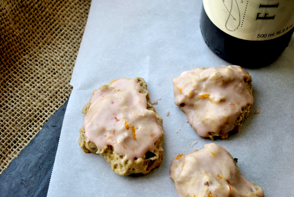 Saffron Olive Oil Cookies with Blood Orange Glaze